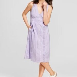 Universal Thread Lavender Purple Eyelet Sleeveless Midi Dress